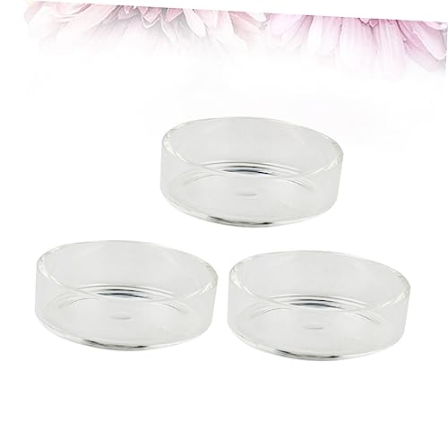 VOSAREA 5pcs Round Crystal Shrimp Feeding Bowl Glass Shrimp Food Dish for Aquarium Feeder Dish for Tank