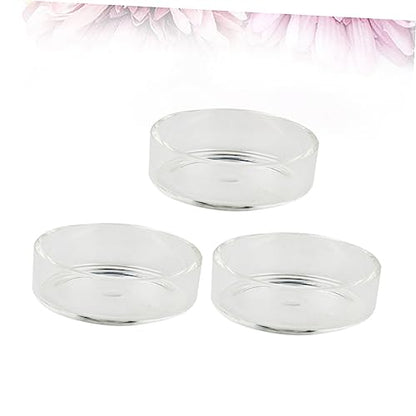 VOSAREA 5pcs Round Crystal Shrimp Feeding Bowl Glass Shrimp Food Dish for Aquarium Feeder Dish for Tank