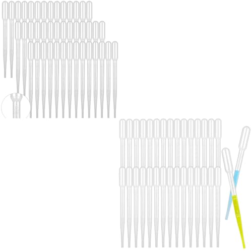 𝟭𝟬𝟬𝟬𝗣𝗰𝘀 𝟯𝗺𝗹 Dropper Pipettes + 100 PCS 3ML Dropper Pipettes- Plastic Transfer Pipette for Lab Science, Essential Oil, DIY Art, Medicine - Excellent Suction Without Leakage