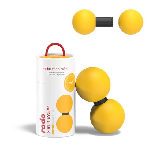 2-in-1 Soft Peanut & Lacrosse Ball Roller | Deep Tissue Massage Tool for Fascia, Plantar Fasciitis, Hips & Back | Mobility & Recovery Roller | Compact, Travel-Friendly, Pilates & Therapy Ready - color: Yellow