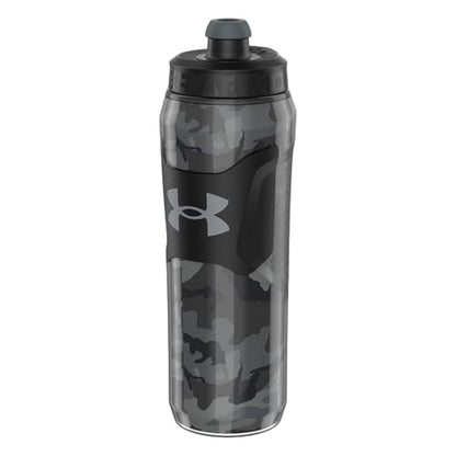 Under Armour 28oz Playmaker Squeeze Insulated 2 - Sports Water Jug, Leak Resistant for Baseball, Football & More, Black Steel Camo - color: Black Steel Camo