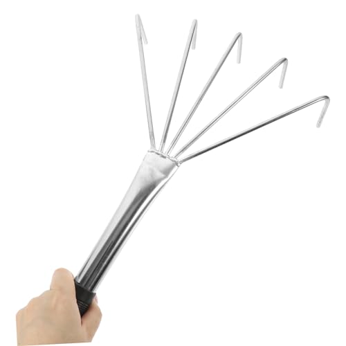 Toddmomy Tile Leveling Tool for Home Use 5-Prong Ash Rake Metal Head Versatile Brick Leveling Gadget for Efficient Tile Installation and Sand Flatting