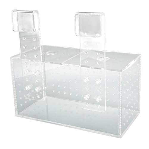 Fish Breeding Isolation Box, Acrylic Aquarium Hatchery 17x9x10cm, Transparent with Hook Installation - Easy Observation, Secure Lid Design, Suitable for Small Fish Tank (23 * 11 * 12CM) - size: 23*11*12CM