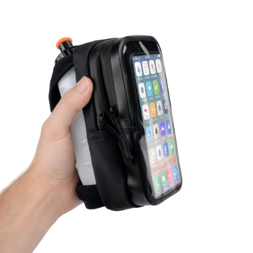 HECHZSO Handheld Running Water Bottle with Touchscreen Phone Pocket