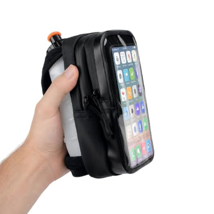 HECHZSO Handheld Running Water Bottle with Touchscreen Phone Pocket