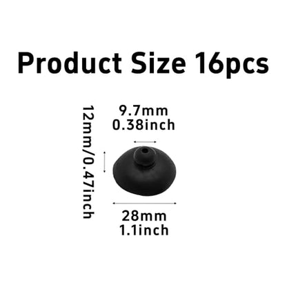 16PCS 28mm Dia Black Aquarium Suction Cup Clips, Soft Rubber Fish Tank Attachments for Pump Lines, Overhead Tube Organization and Aeration Setup