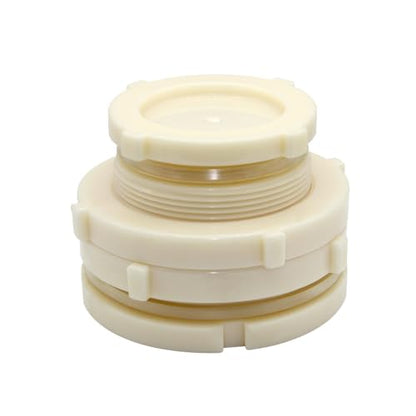 2.5" Female ABS Bulkhead Fitting, Plastic Water Tank Connector Adapter Fitting with Plugs for Outdoor rain Barrel Garden Hose Adapter Spigot kit Water Tank Gallon Drain Bucket(Set of 1)