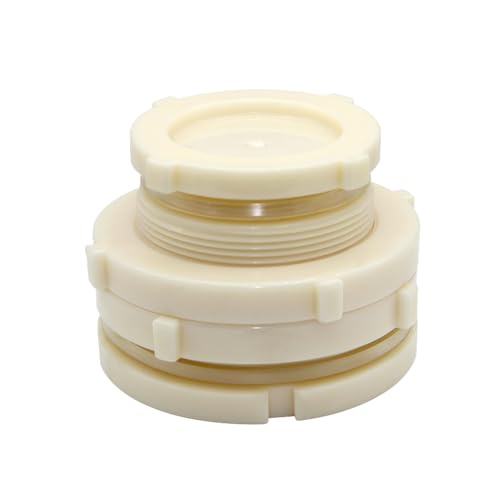 2.5" Female ABS Bulkhead Fitting, Plastic Water Tank Connector Adapter Fitting with Plugs for Outdoor rain Barrel Garden Hose Adapter Spigot kit Water Tank Gallon Drain Bucket(Set of 1)