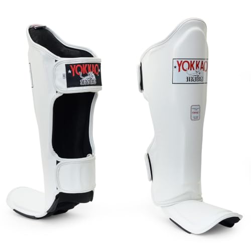 YOKKAO Matrix Muay Thai Kickboxing MMA Shin Guards with Knee Guards Matrix - White - S