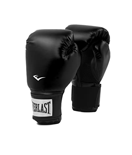 Everlast Prostyle 2 Youth Boxing Gloves, Entry Level Training Gloves for Men and Women, Secure Fit Hook and Loop Closure & Ventilation, Heavy Bag & Speedbag Training. - color: Black