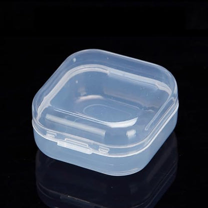 12 PCS Square Empty Mini Clear Plastic Storage Containers (1.38 x 1.38 x 0.71 Inch), Clear Plastic Beads Storage Containers Box for Beads, Jewelry, Game Pieces and More - size: 1.38 x 1.38 x 0.71 Inch