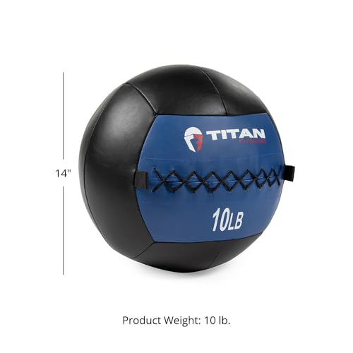 Titan Fitness Soft Leather Medicine Wall Ball Durable, Endurance, Cardio, Core Strength - size: 10 lb