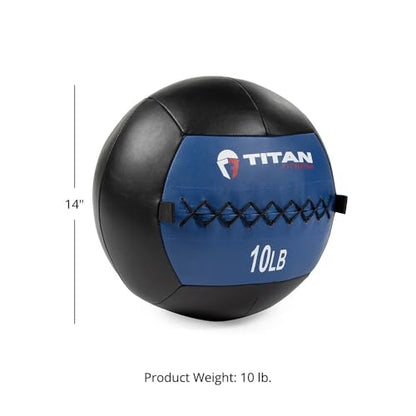 Titan Fitness Soft Leather Medicine Wall Ball Durable, Endurance, Cardio, Core Strength - size: 10 lb