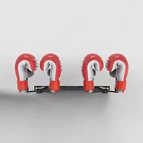 Wall Mounted Display Boxing Glove Holder, Black Powder Coated Storage Rack with Metal Hook, Hold 2/3 / 4/5 Pair of Training Gloves Dryer,55cm/21.6in Long - size: 55cm/21.6in long