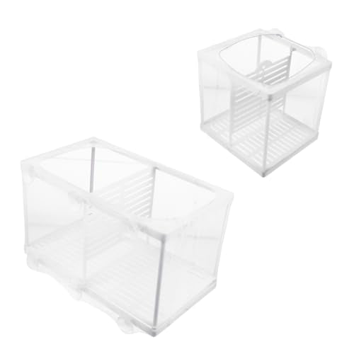 Happyyami 2Pcs Fish Hatchery Tank Breeding Net Easy Install Aquarium Isolation Box for Guppy Betta Fry Convenient Fish Incubator with Suction Cups for Efficient Spawning