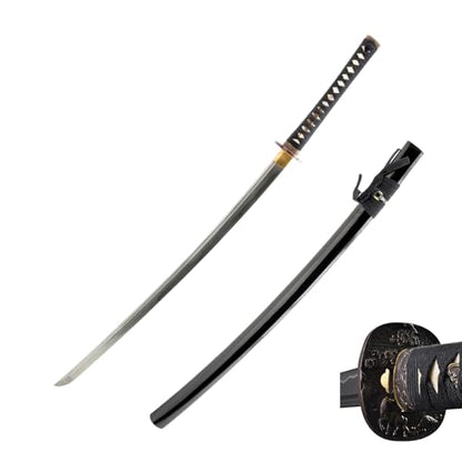 Katana Samurai Sword for Display, Hand Forged Full Tang 1045 Carbon Steel - style: Flower Horse