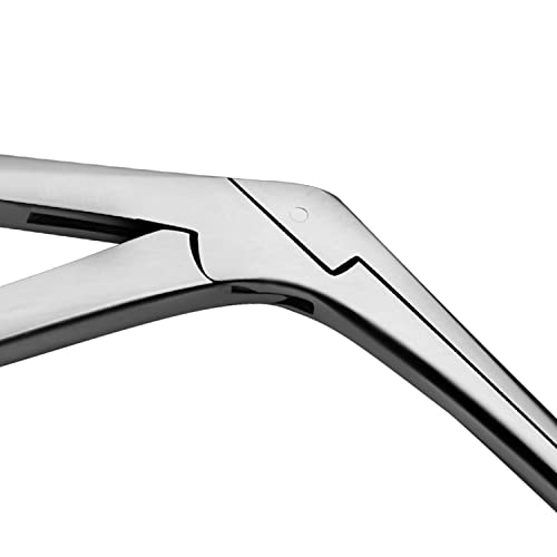 Precise ENT Procedures with Alligator Ear Forceps - Curved Jaw Design, Non-Slip Grip Handle, Fine-Tip, Reusable and Easy to Clean - 12 Inches