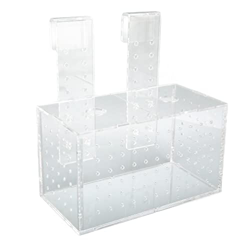 Fish Breeding Isolation Box, Acrylic Aquarium Hatchery 17x9x10cm, Transparent with Hook Installation - Easy Observation, Secure Lid Design, Suitable for Small Fish Tank (17 * 9 * 10CM) - size: 17*9*10CM