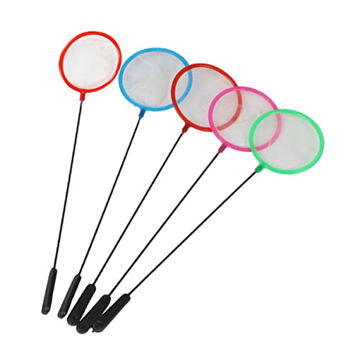 Balacoo 5pcs Fine Color Skimming Artemia Small Shrimp Pond Aquarium Brine Tackle Long Accessory Random for Network Sieves Catch Tank Tools Net with Mesh Hatchery Creek Tool Fish