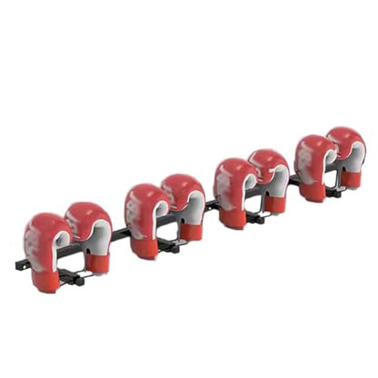 WDJBPSH Wall Mounted Display Boxing Glove Holder, Black Powder Coated Storage Rack with Metal Hook, Hold 2/3 / 4/5 Pair of Training Gloves Dryer - size: 140cm/55.1in long