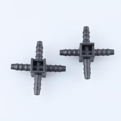 AC PERFORMANCE 5mm Barbed Cross Pipe Hose Connector Hose Joiner Tubing Splitter 4 Way, Pack of 2