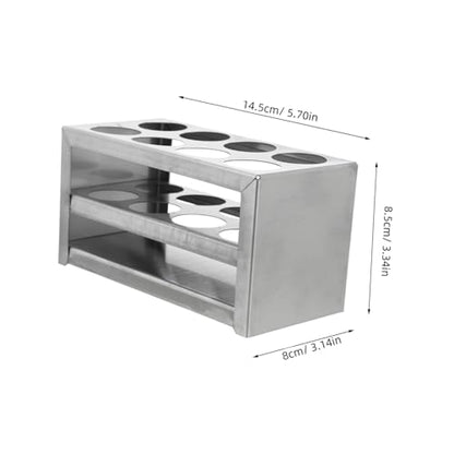 PRETYZOOM 1pc Stainless Steel Test Tube Rack Practical Organizer for Laboratory Classroom and Home Use Lightweight Holder for Test Tubes Lipsticks