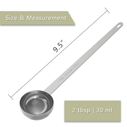 2PCS 2 Tablespoon Coffee Scoop, 9.5" Long Handle Measuring Spoon, Two tbsp (30 ml) Stainless Steel Scooper - size: 2Tbsp