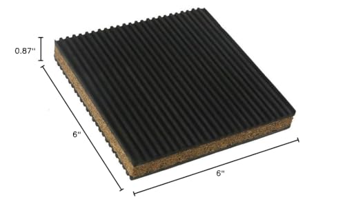 18309 Cork & Rubber Anti Vibration Pads, Cork Isolation Pads (6"x6"x7/8") - size: 6"x6"x7/8"