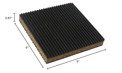 18309 Cork & Rubber Anti Vibration Pads, Cork Isolation Pads (6"x6"x7/8") - size: 6"x6"x7/8"