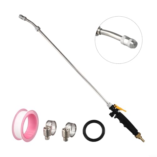 Stainless Steel Spray Bar Replacement With 3/8" Brass Barb,Adjustable Nozzle Wand For Garden Hose Backpack Sprayer,Rubber Handle
