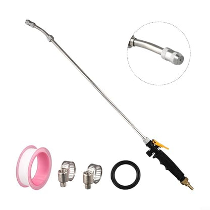 Stainless Steel Spray Bar Replacement With 3/8" Brass Barb,Adjustable Nozzle Wand For Garden Hose Backpack Sprayer,Rubber Handle