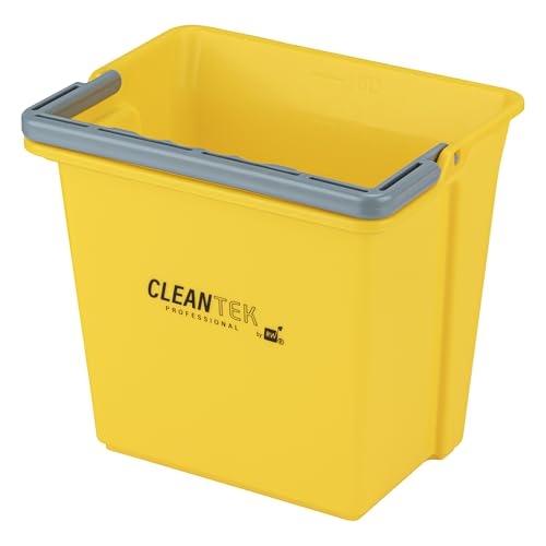 Restaurantware-Clean Tek Professional 6 Quart Cleaning Bucket, 1 Utility Pail with Handle - Heavy-Duty, Portable, Yellow Plastic Washing Pail, Perfect for Household, Outdoor, Car Wash and More