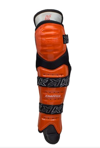 Ball Hockey Protective Gear | AK5 SHIN Guard | KNAPPER - color: Red, size: 11