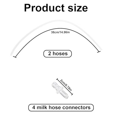 2 Pcs Milk Tubes Hoses with 4 Connectors, 14.96in Silicone Milk Tube Hoses Replacement Pipe Ideal Replacement Accessories Part for Jura HP3 Coffee Machines E6/E8/Z10