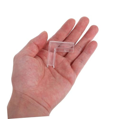 Healifty 10pcs Glass Shelf Clips for Fish Tank Corner Bracket Clamps for Display Cabinets Plastic Fixing Clips for Organizing Aquariums and Shelves
