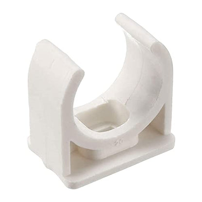 100 Pcs U-Shaped PVC Water 20mm Pipe Clamps Clips, U-Shaped Buckles Fit for 3/4" (20mm) Water Pipes and TV Trays Tubing Hose Hanger Support Pex Tubing （White 20mm）