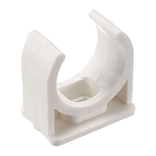 100 Pcs U-Shaped PVC Water 20mm Pipe Clamps Clips, U-Shaped Buckles Fit for 3/4" (20mm) Water Pipes and TV Trays Tubing Hose Hanger Support Pex Tubing （White 20mm）