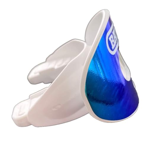 Battle Sports Iridescent Oxygen Football Mouthguard, Chrome Red/Purple | Maximum protection, Safe secure comfortable fit, Breathable built-in airflow channels, No boil required, Advanced composite - color: Chrome Red/Purple