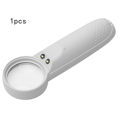Othmro 1Pcs 15X Handheld Magnifier Lens, Small Magnifying Glass, Diameter 1.46inch White Round Page Magnifying Lens with Plastic Handle for Small Prints Book Magazines Newspaper Reading - color: 15x 35mm