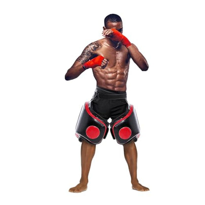 Kickboxing Thigh Pads， Muay Thai Boxing Leg Protector Guard | PU High Density Foam Shock Absorption Pads ，Adjustable Straps ， MMA, Punching, Taekwondo, Martial Arts Training Gear