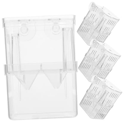 Kisangel 4pcs Fry Hatchery Incubator Small Fish Breeding Box Double-Layer Aquarium Isolation Container for Guppies and Betta