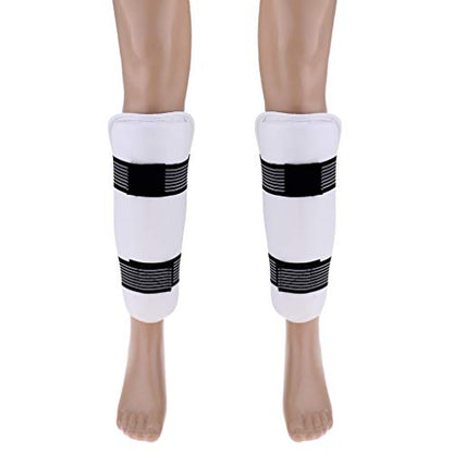 DYNWAVE Professional MMA Sparring Gear Shin Leg Guard for Martial Arts Kickboxing Karate, Universal for Men Women Youth, White, - size: X-Large