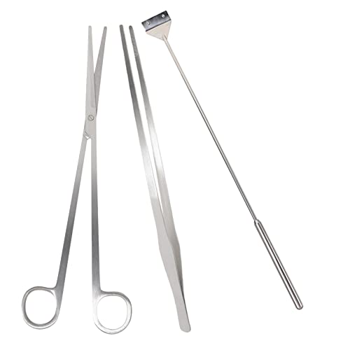 Abaodam Aquarium Plant Tools Kit Grass Edger Trimmer Hand Held Grass Trimmer for Aquarium Maintenance Metal Scissor for Glass Tanks