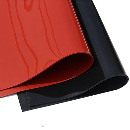 Goanilad Red/Black Silicone Rubber Sheet Plate, High Temperature Resistance 1mm 2mm 3mm 4mm 5mm 500x500mm Silikon Rubber Mat(Black,1) - color: Black, size: 1