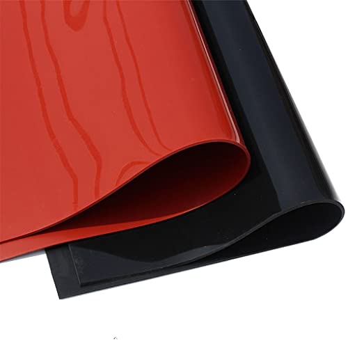 Goanilad Red/Black Silicone Rubber Sheet Plate, High Temperature Resistance 1mm 2mm 3mm 4mm 5mm 500x500mm Silikon Rubber Mat(Black,1) - color: Black, size: 1