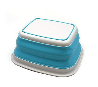 SAMMART 7.7L (2 Gallon) Collapsible Tub - Foldable Dish Tub - Portable Washing Basin - Space Saving Plastic Washtub (Bright Blue, S) - color: Bright Blue, size: Small