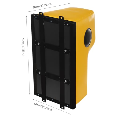 Wall Mount Punching Bag – Space-Saving Boxing Training Equipment for Hooks, Uppercuts & More (15.7x11.8x27.5in) - Durable PU, EVA, Steel Design for Home Gym - color: Yellow