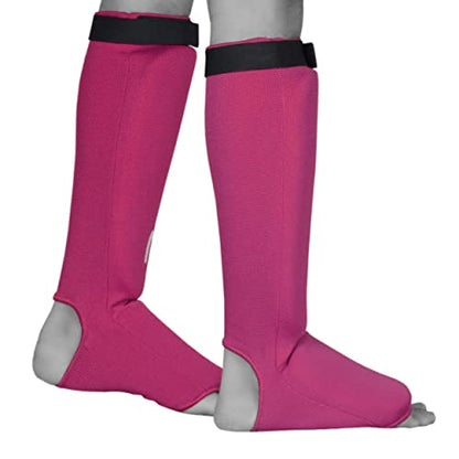 UFG Ultimate - Cloth Shin Instep Guard - Karate MMA Boxing Muay Thai Training Protection - color: Pink, size: Small-Medium