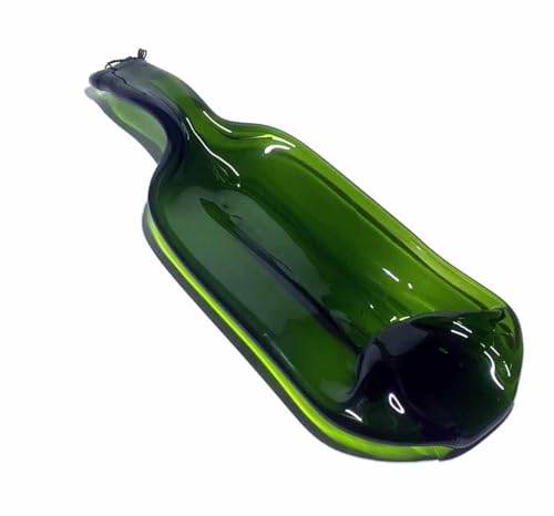 Moss Green Wine Bottle Stick Incense Burner Candle Holder or Serving Platter