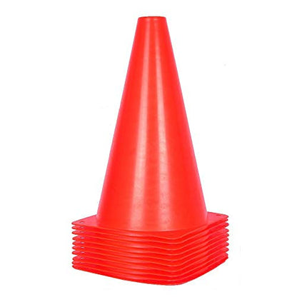 Alyoen 9 inch Traffic Cones, Plastic Sport Cones, Red Soccer Training Cones for Outdoor Activity & Festive Events (Sets of 10/15/ 20) - color: 10 Pack-Red